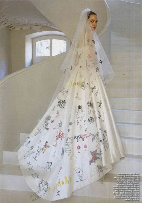 Angelina Jolie wedding dress: made by Atelier Versace, designed 